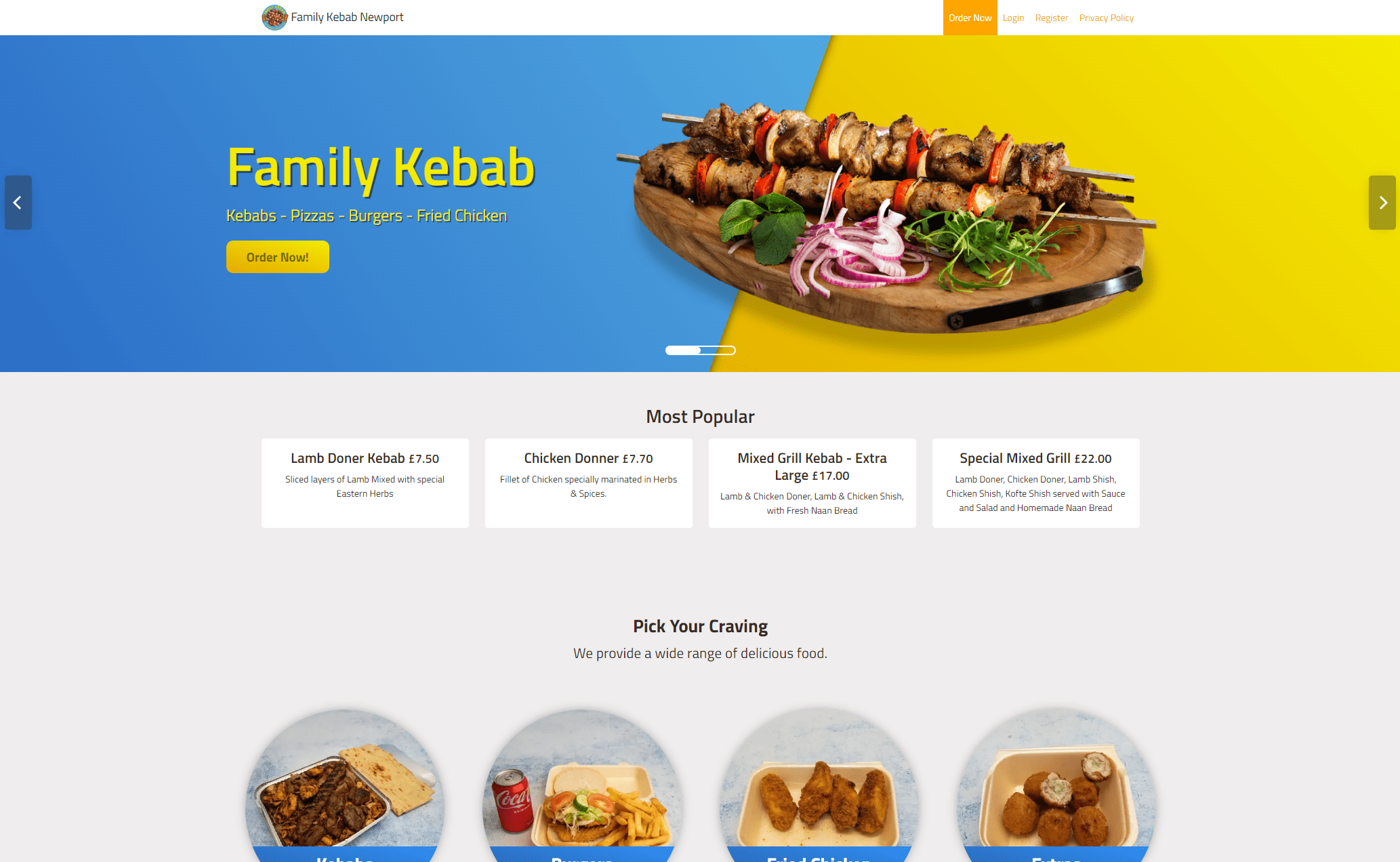 Family Kebab Newport – Custom Food Ordering Platform
