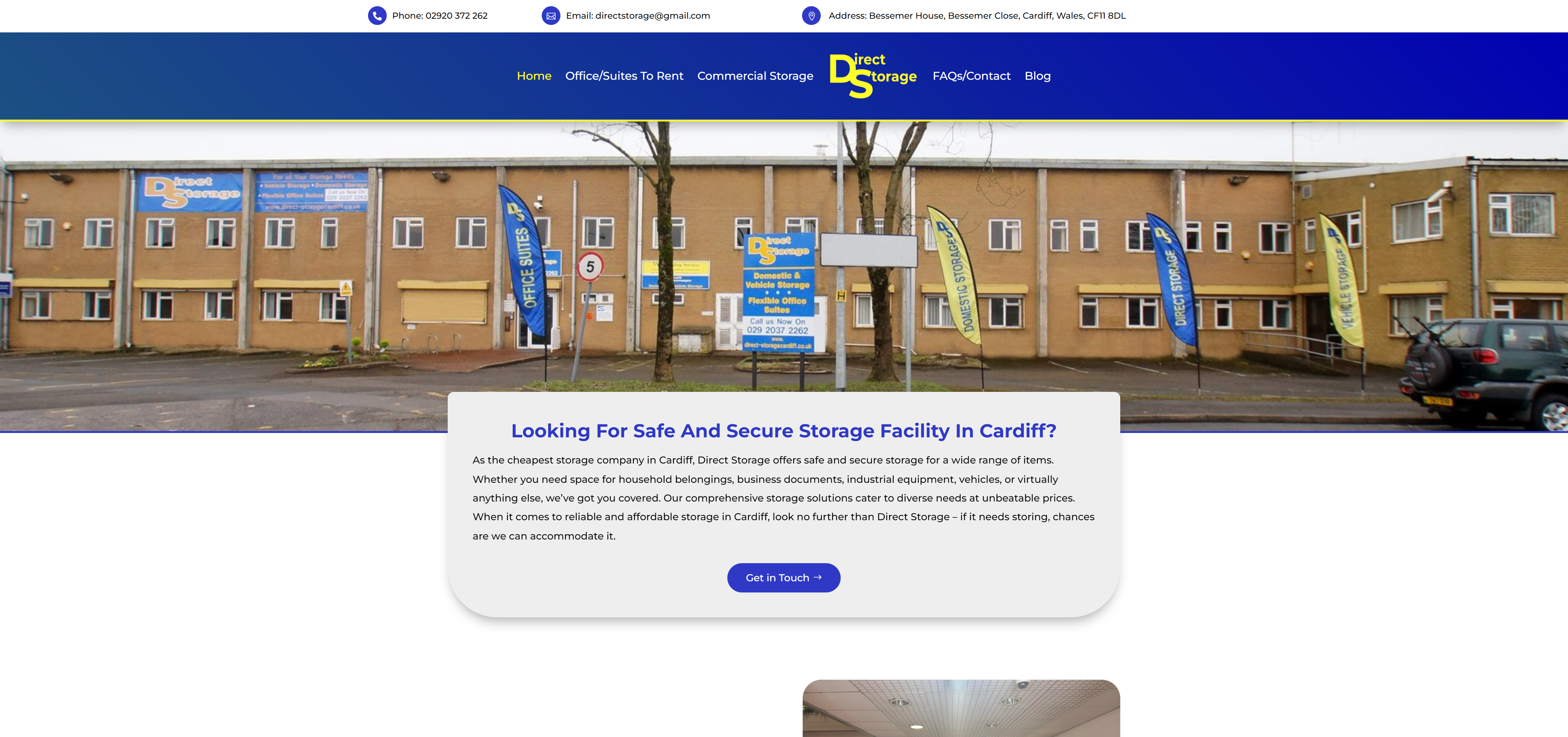 Direct Storage Cardiff – Storage Facility Website Modernization