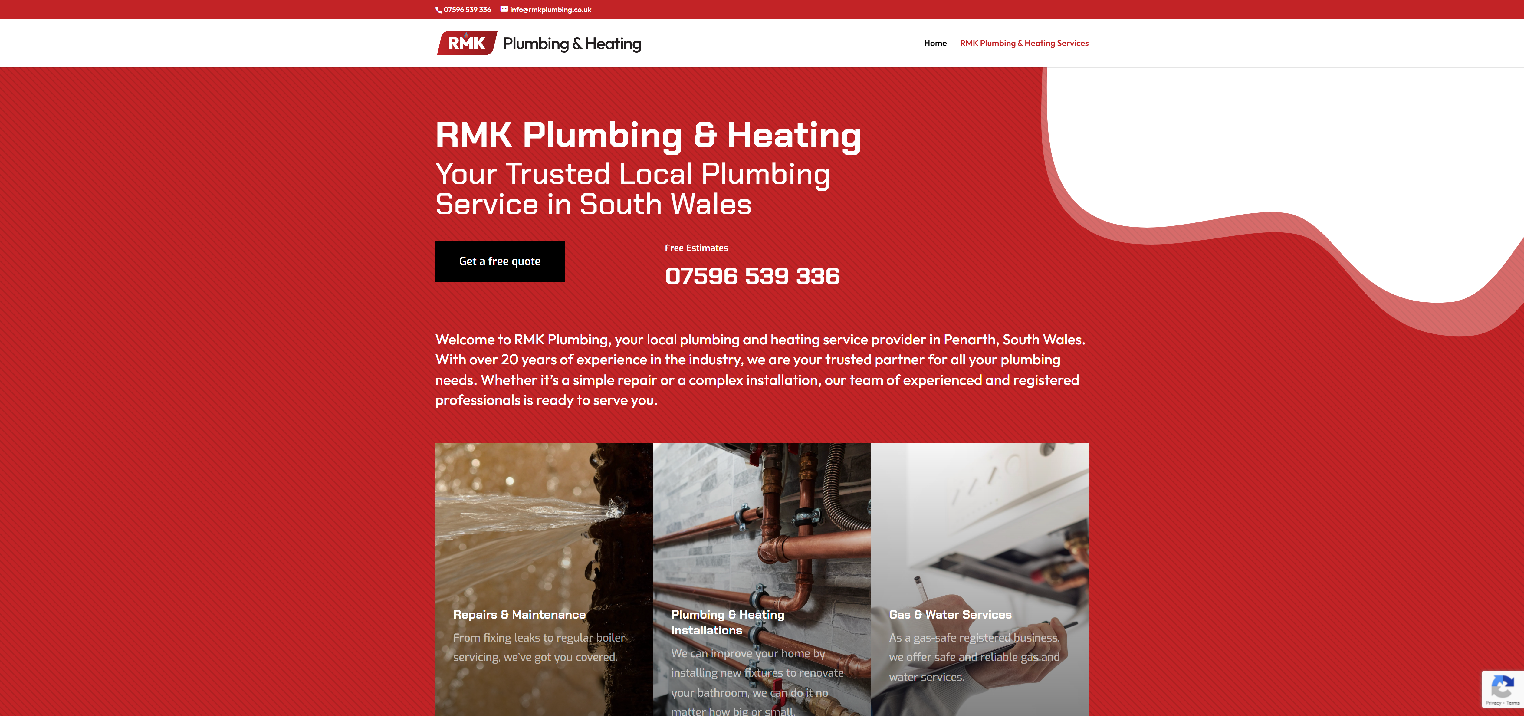 RMK Plumbing and Heating – Local Trade Business Digital Presence