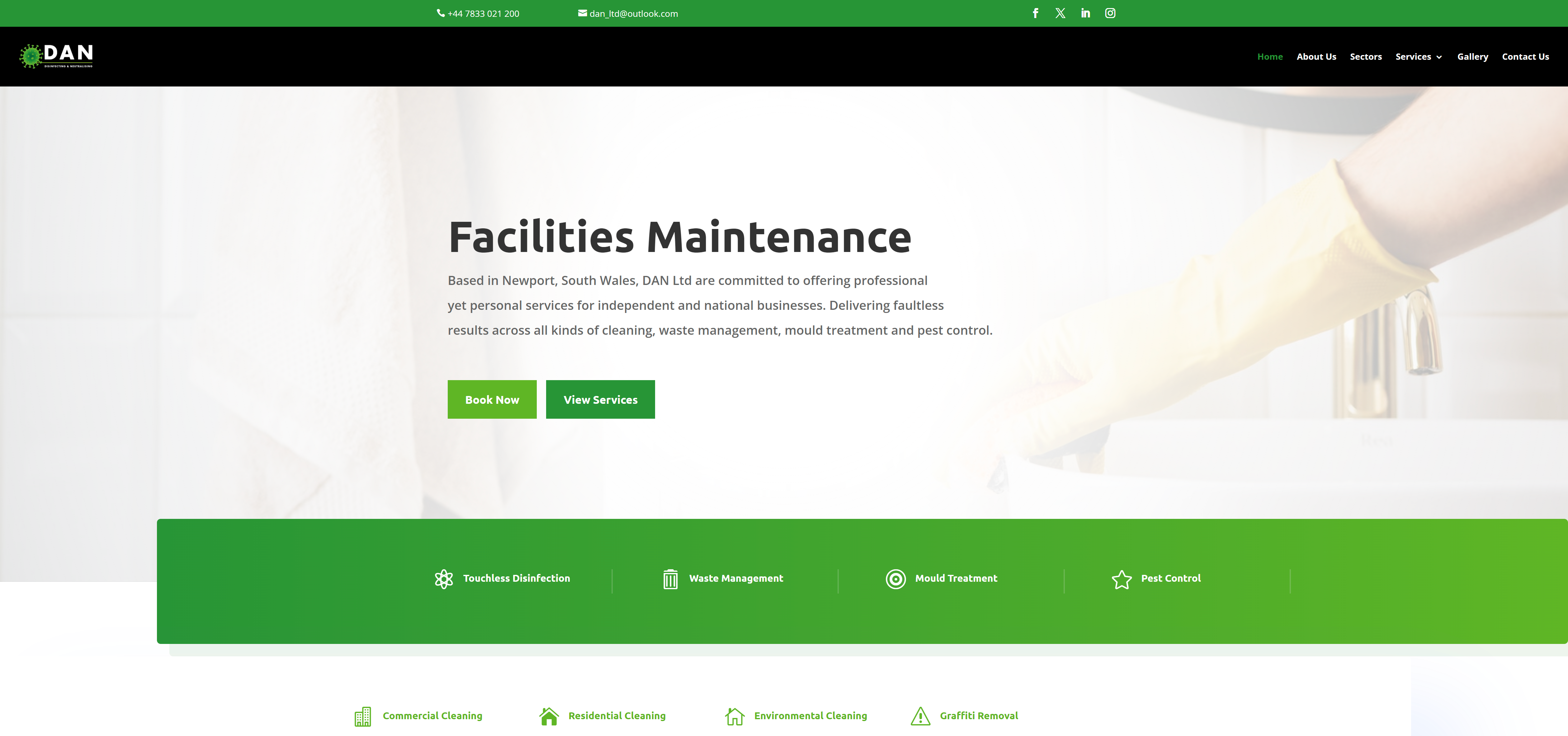 DAN Limited – Professional Cleaning Services Website